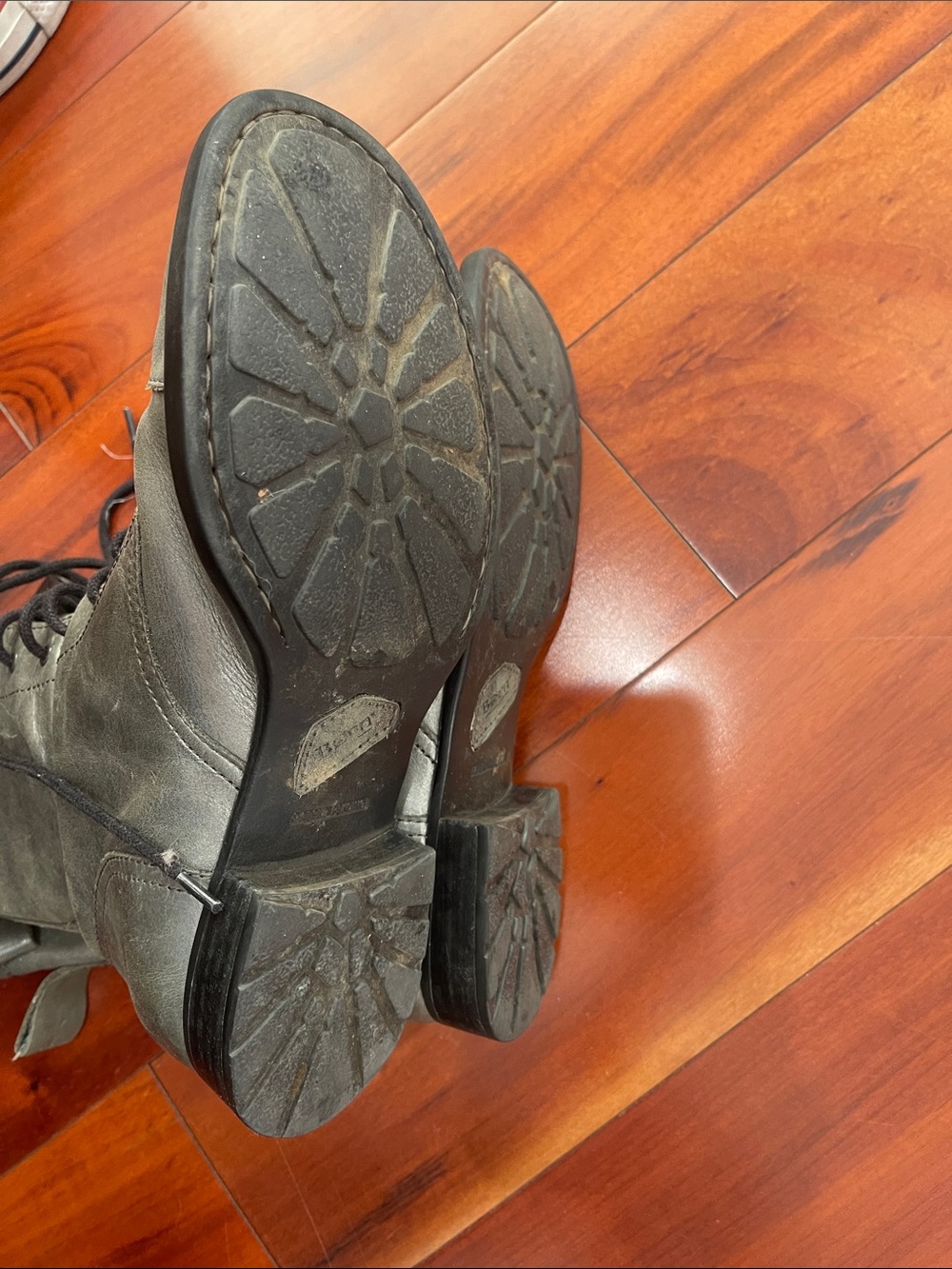 Born Silver Gray Lace-Up Leather Combat Boots - Women size 9/40 - Picture 8 of 9